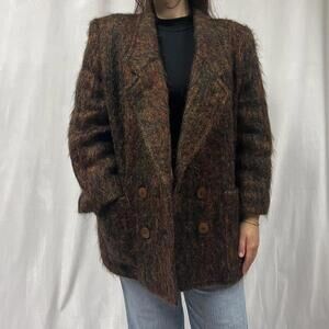 Brown and orange Vintage Mr.Jax Mohair and wool coat jacket